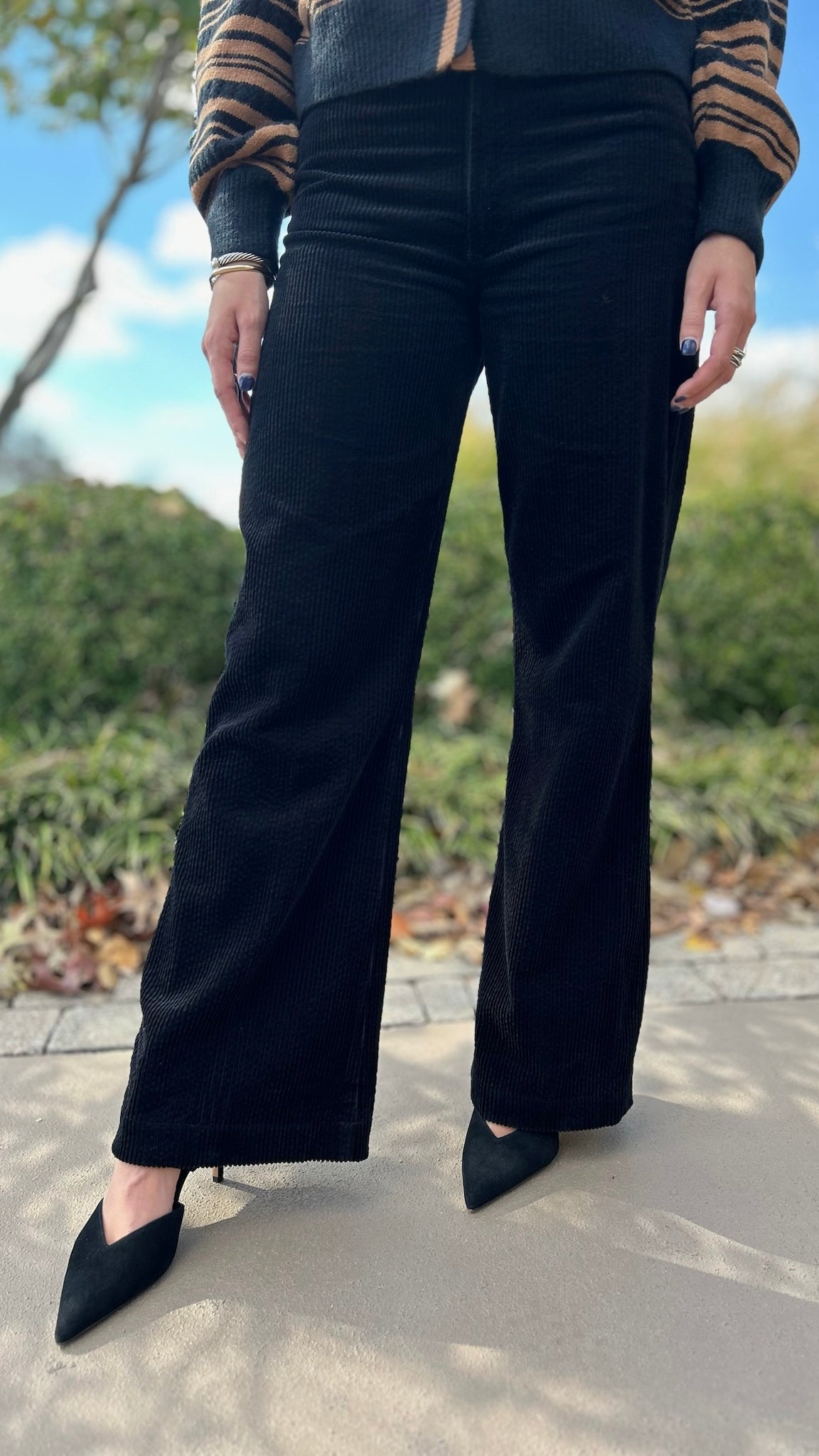 Dear John Fiona Wide Leg Corduroy - Thick Black