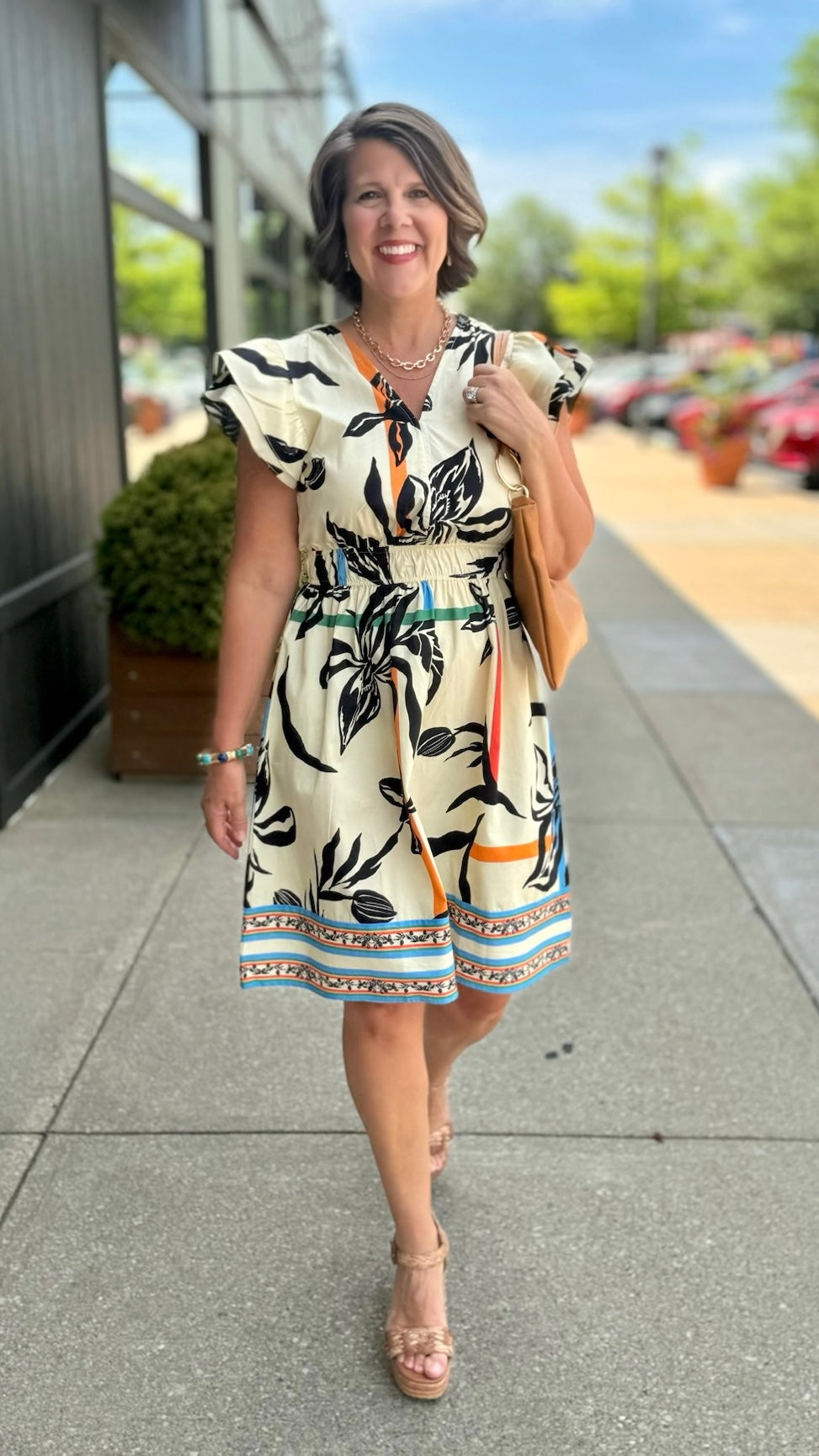 Arianna Dress - Striped Florals
