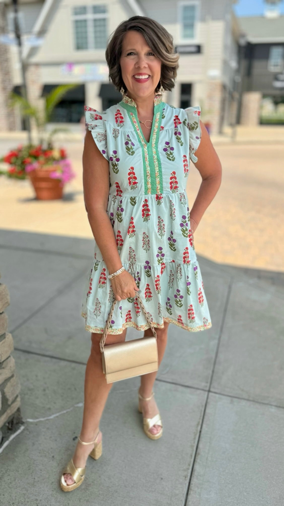 Mint Mix Posie Dress