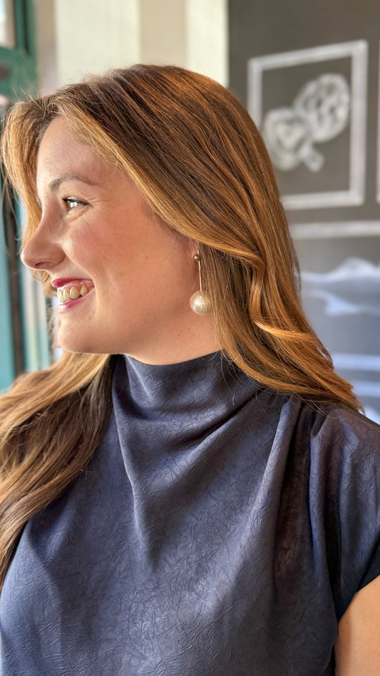 Adalaide Satin Cowl Neck Top