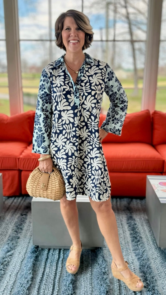 Mia Shirtmaker Midi Dress - Navy