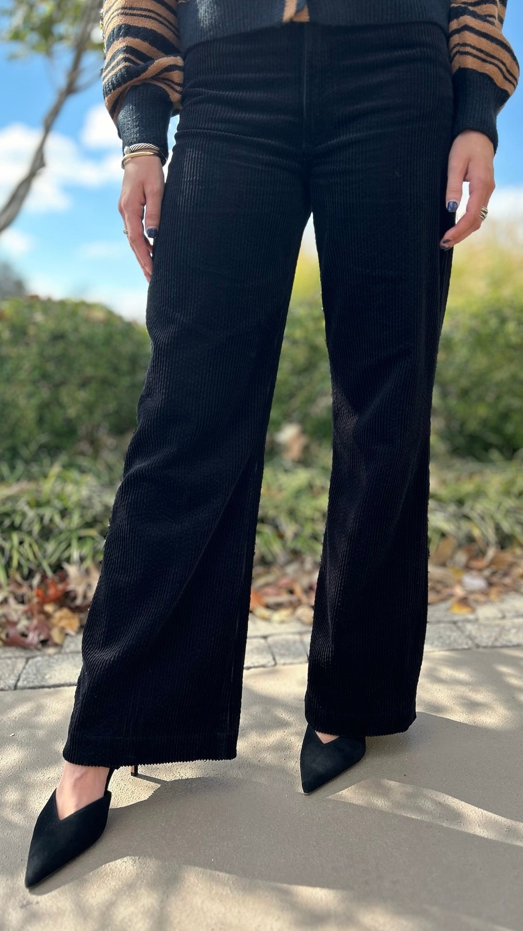 Dear John Fiona Wide Leg Corduroy - Thick Black