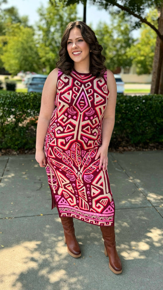 Emily McCarthy Simone Sweater Dress - Palm