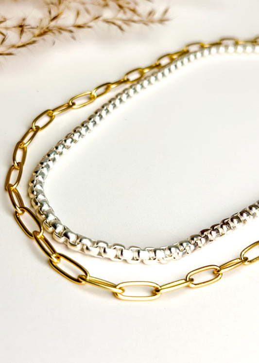 Mixed Metals Layered Necklace