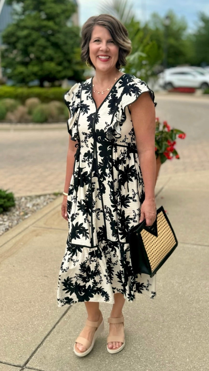 Marsha Dress - Black & Ivory