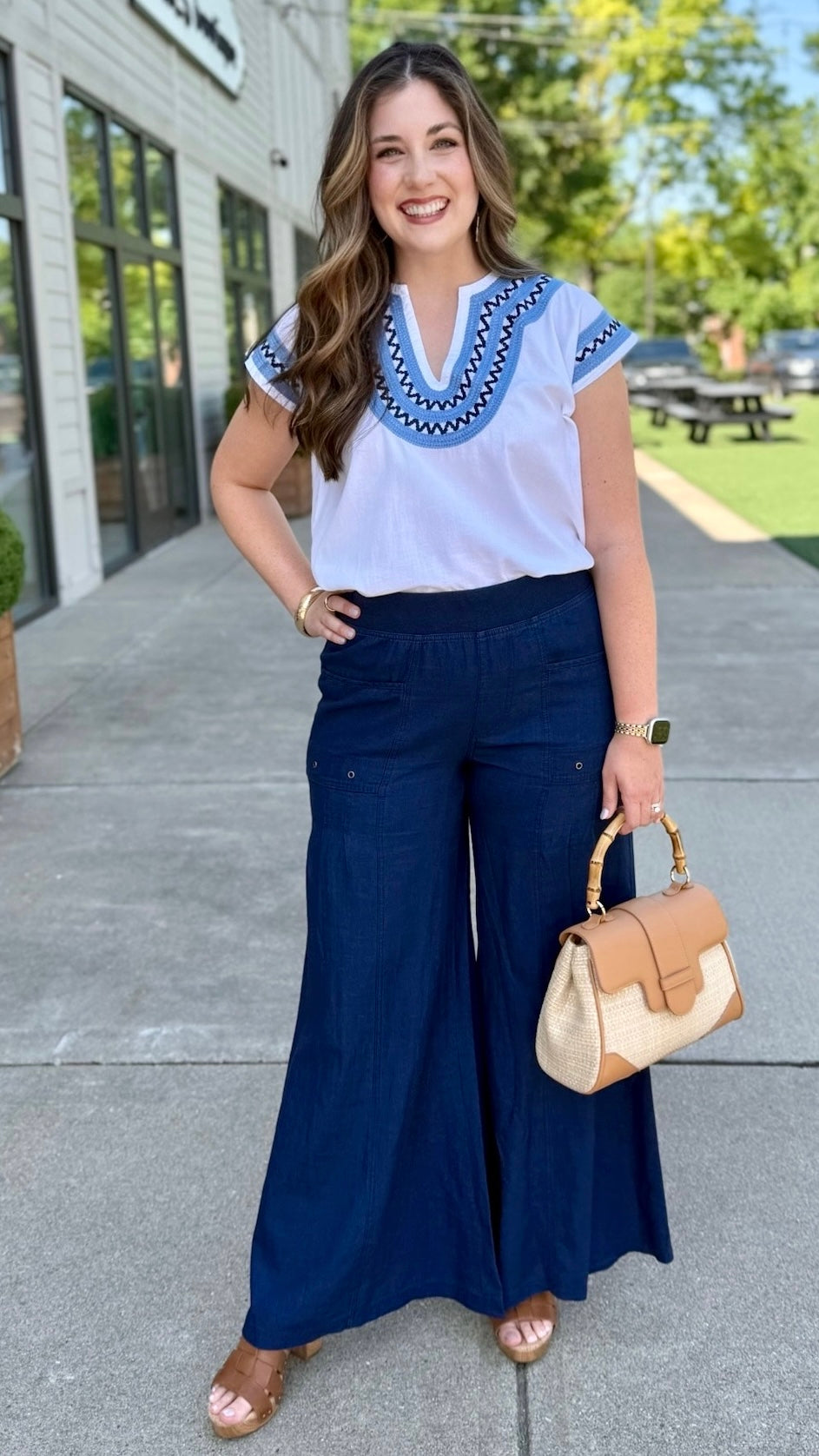 Ivy Jane Bordered Popover - White/Navy