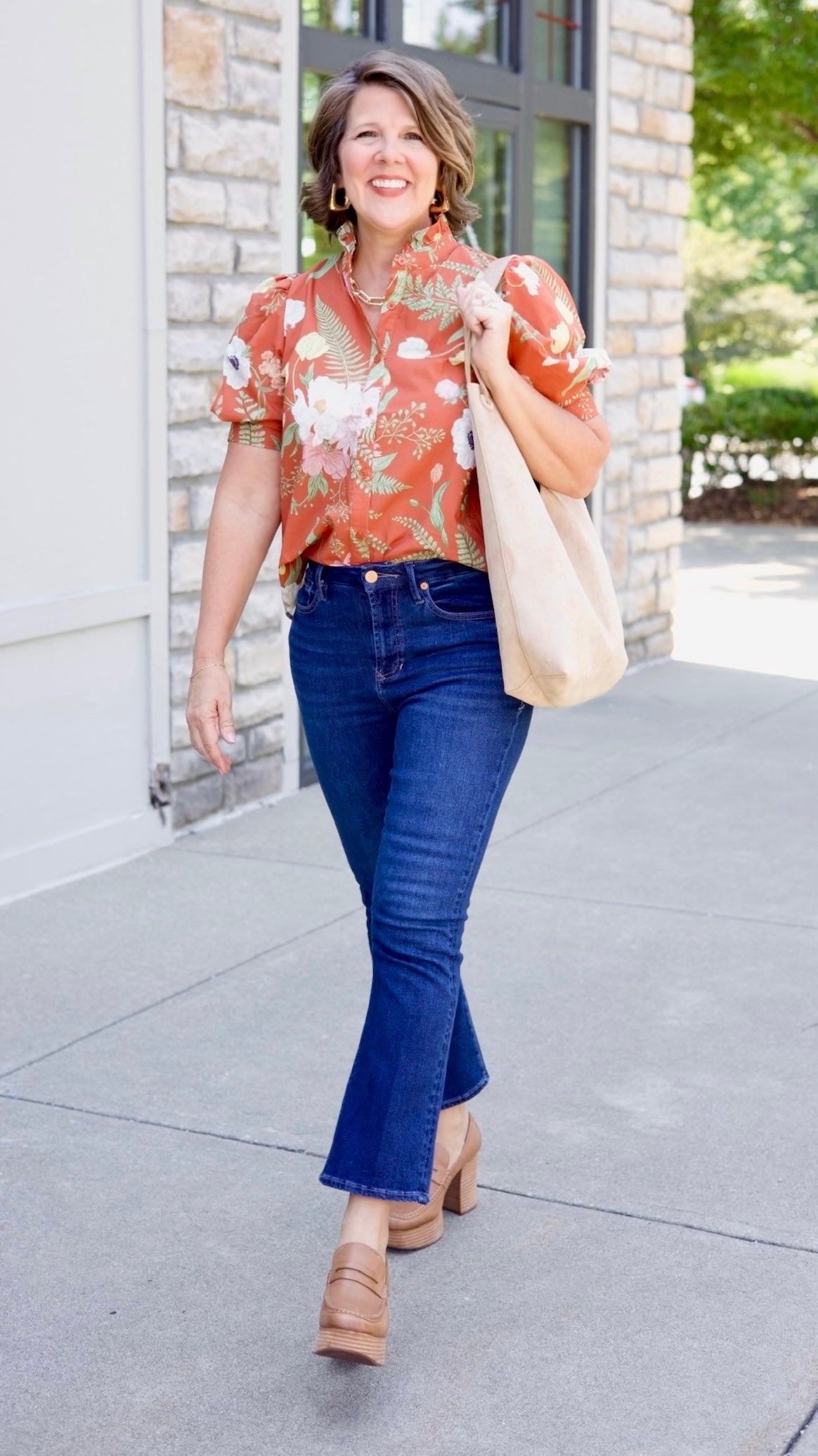 Reese Ruffle Top - Rust