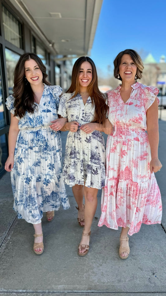 Countryside Midi Dress - Blue