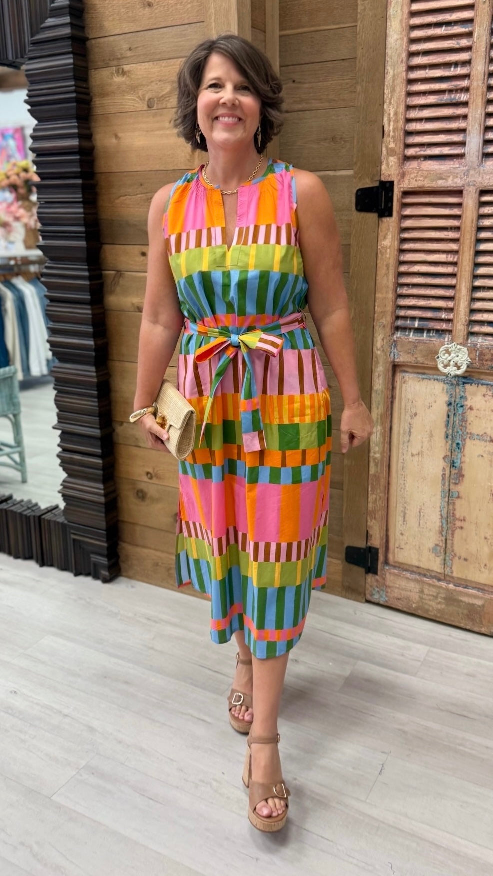 Cannes Sleeveless Dress - Multi