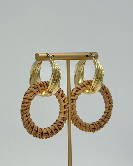 Rattan Linked Hoop Earrings