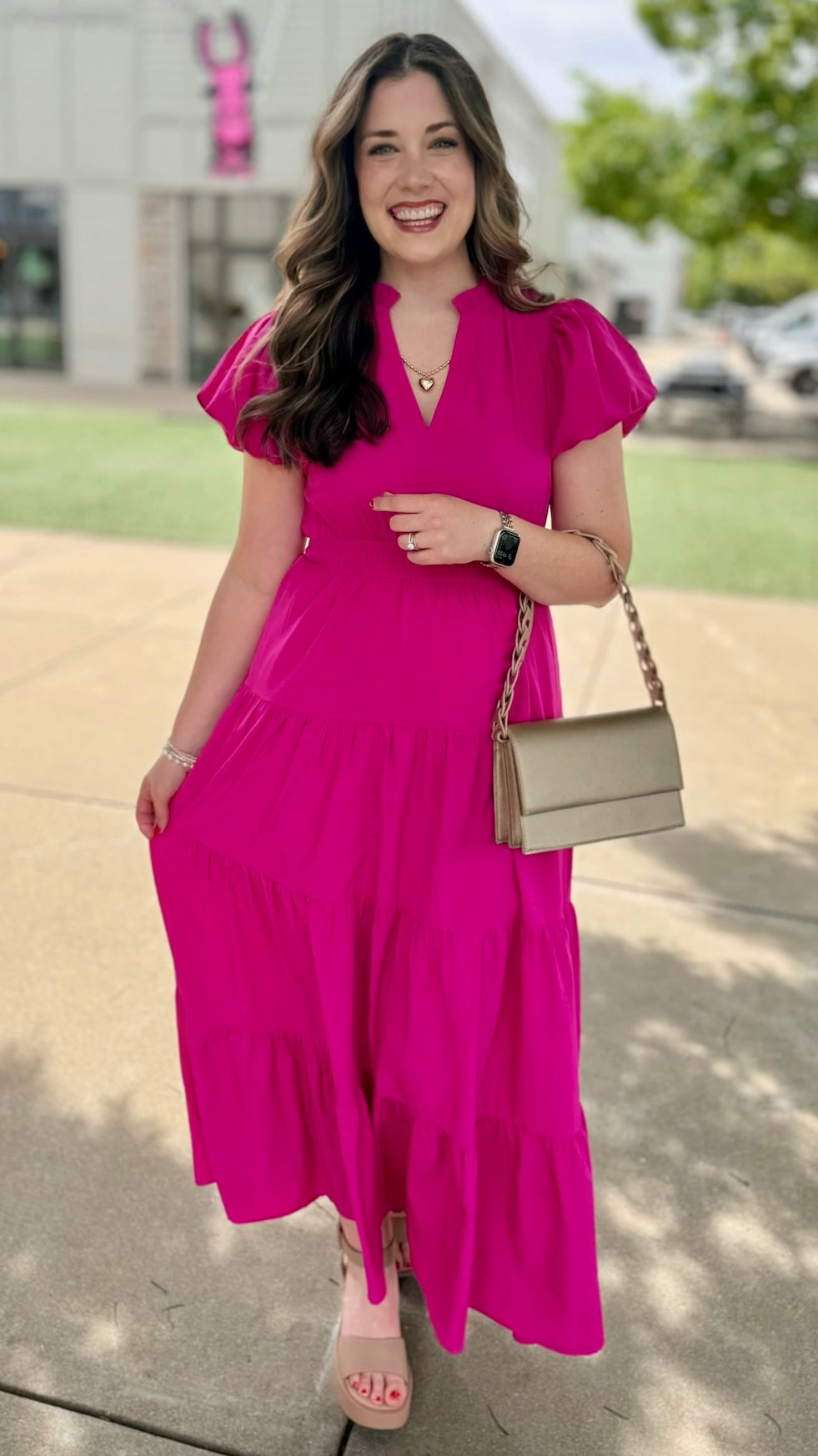 Classic Covington Dress - Magenta