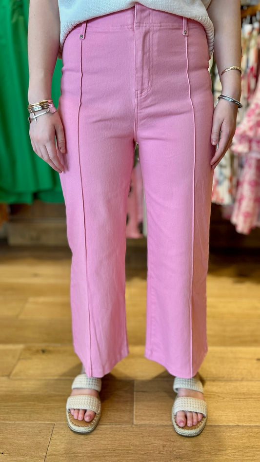 Pull On Denim Pant - Pink