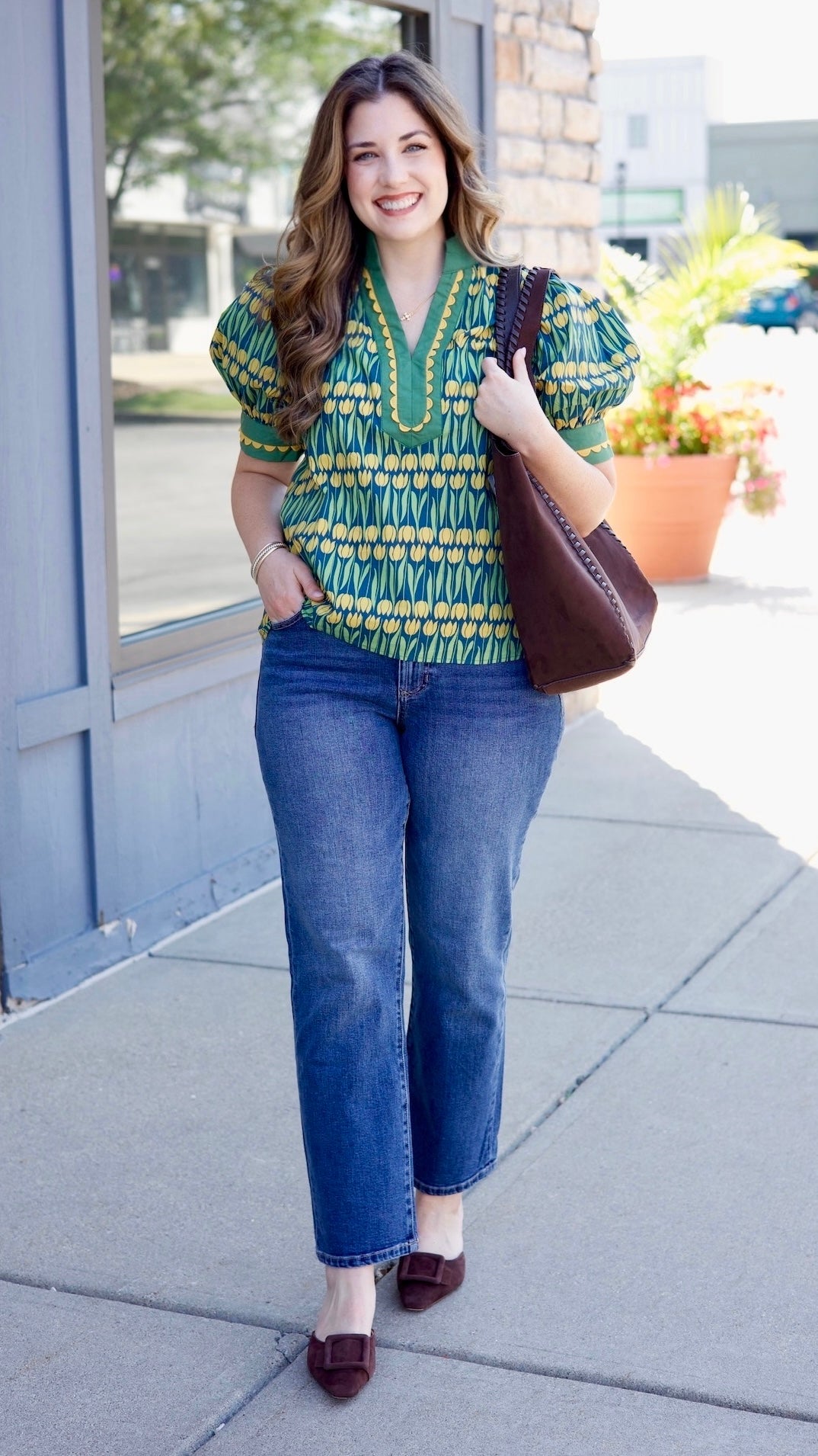 Sara Tulip Top - Green