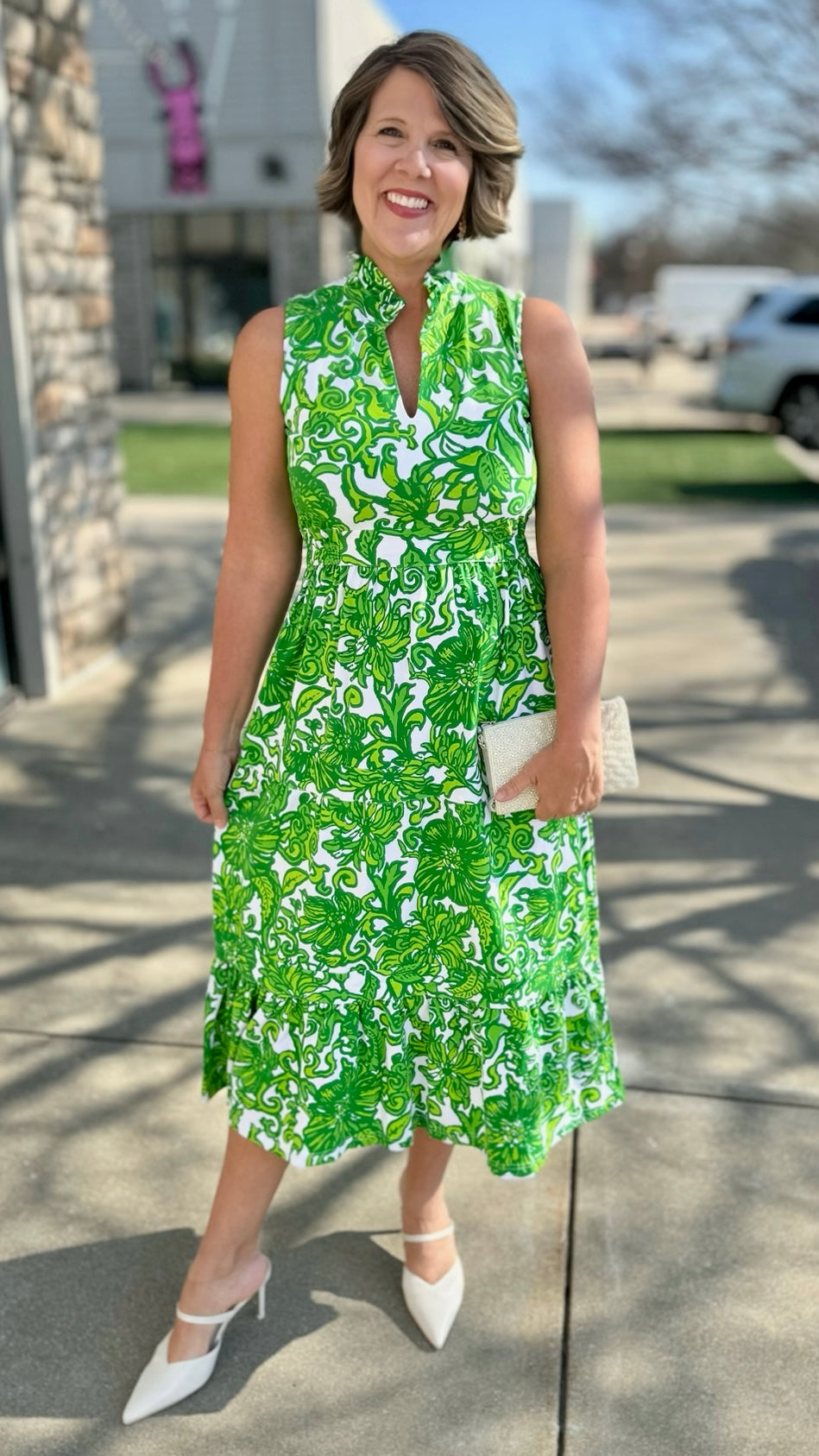 Tabi Wild Jungle Midi Dress - Green Tabi Wild Jungle Midi Dress - Green