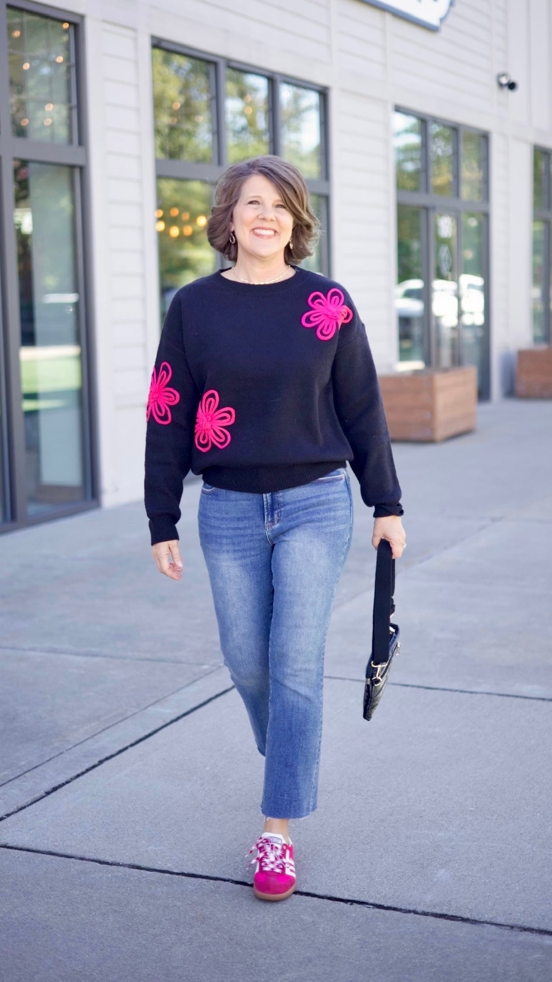 Farrah Sweater - Black/Pink