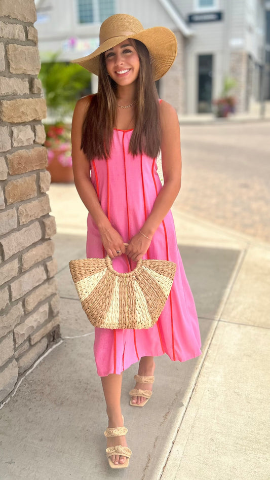 Harper Sleeveless Striped Midi Dress