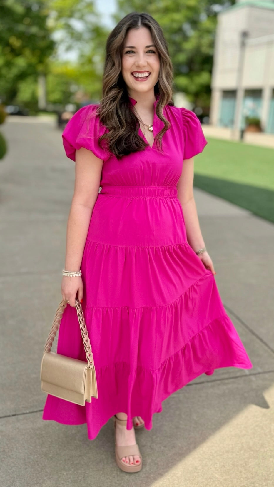 Classic Covington Dress - Magenta