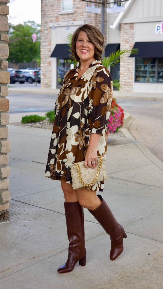 Dreamy Delilah Cotton Dress - Camel