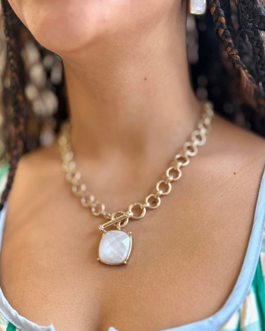 Gem Necklace - White