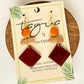 Tagua Marena Earrings - Orange / Taupe / Brown