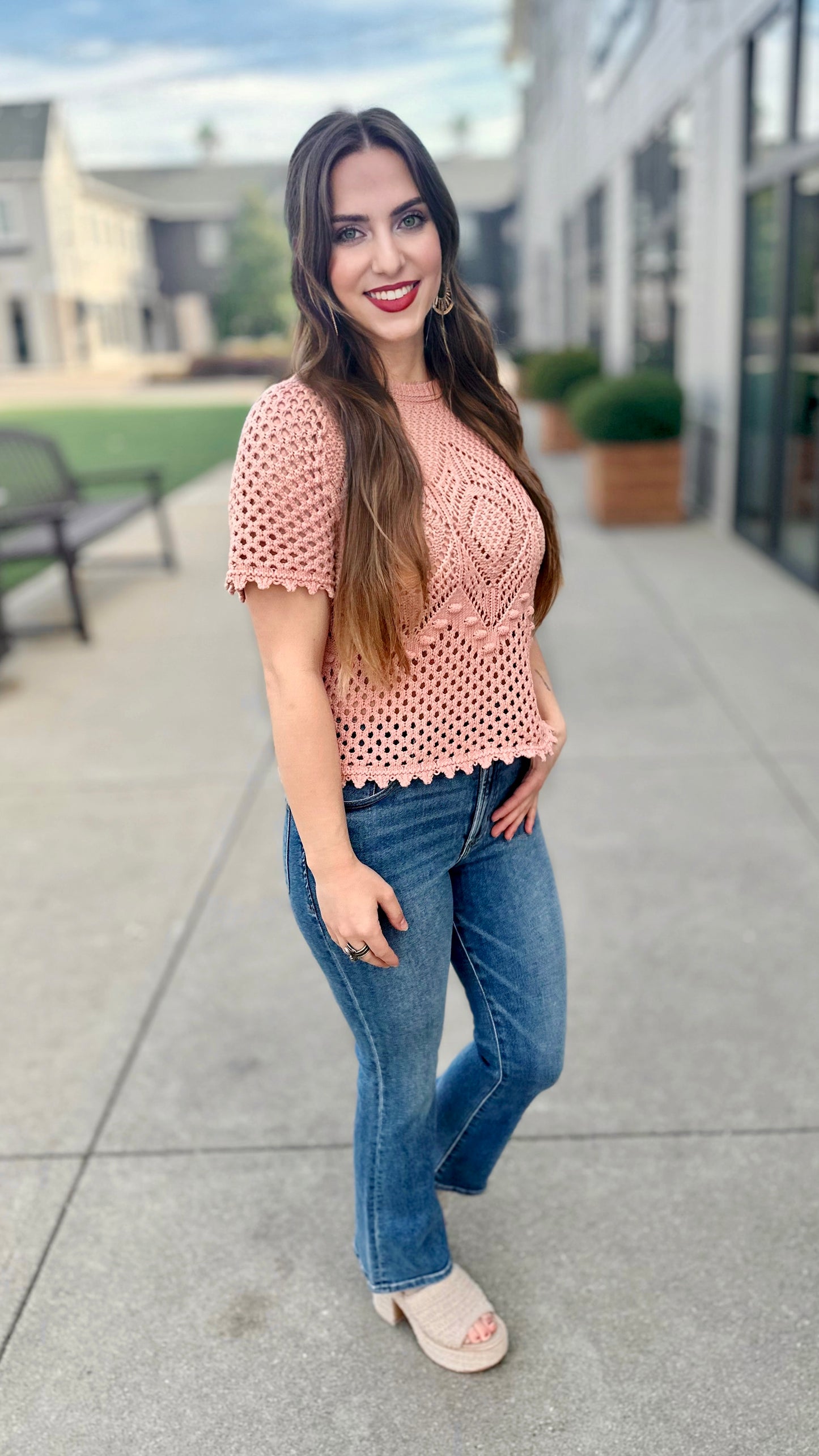 Another Love Marie Sweater - Rose Quartz