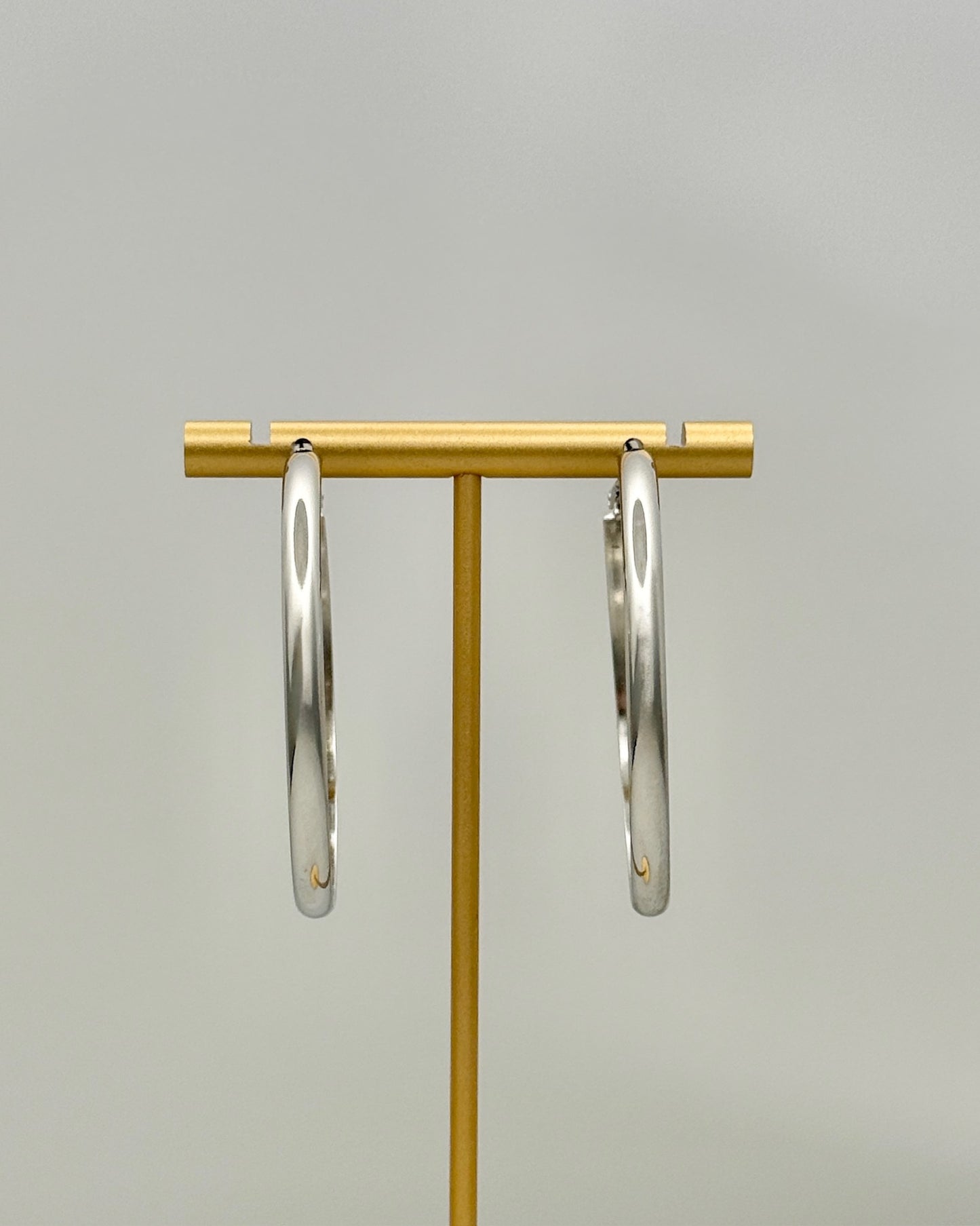Silver Hoop Earrings - Large