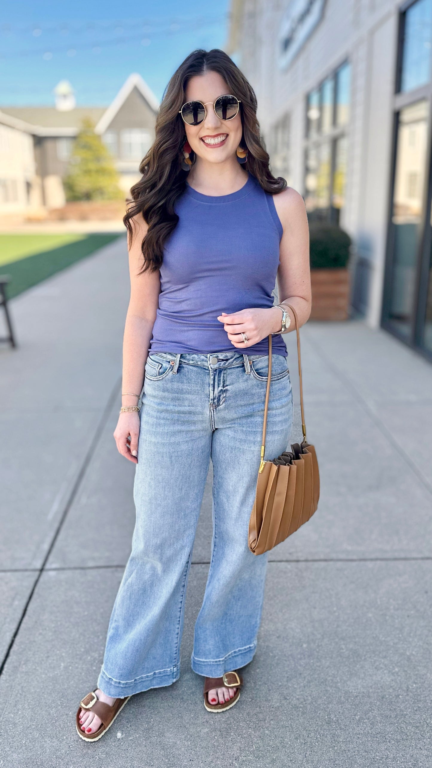 Another Love Cleo Micro-Ribbed Tank - Twilight