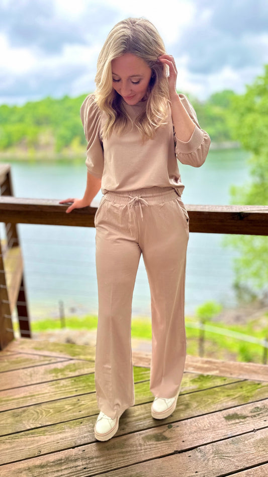 Another Love Wide Leg Pant - Warm Sand