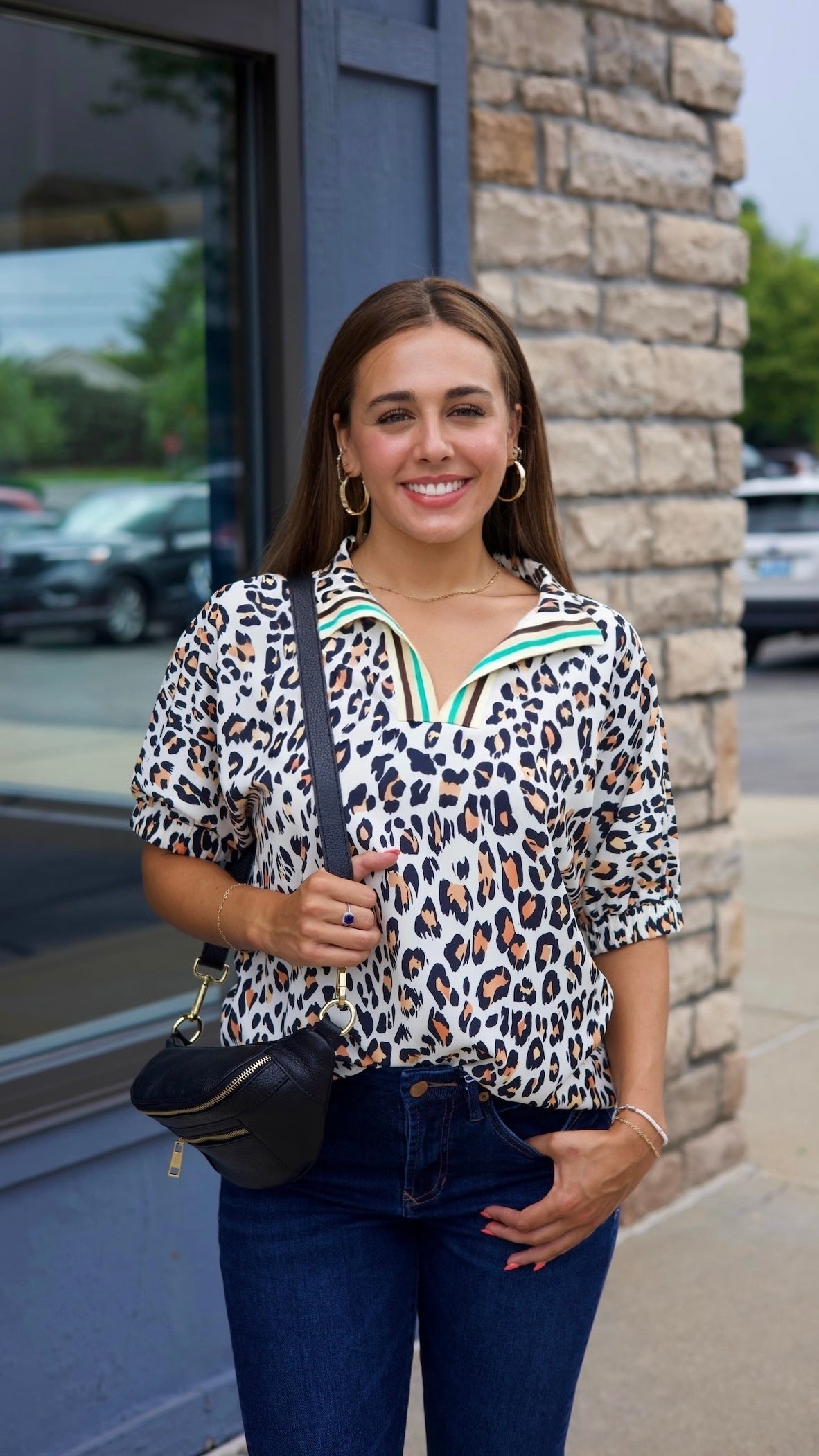 Lydia Wild Leopard Colorful Blouse