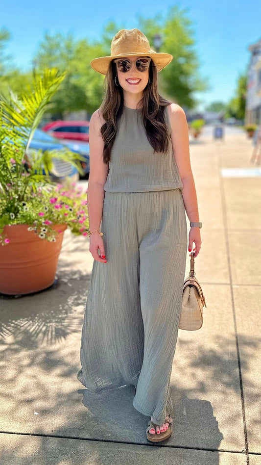 Michael Stars Gauze Janelle Tank - Olive