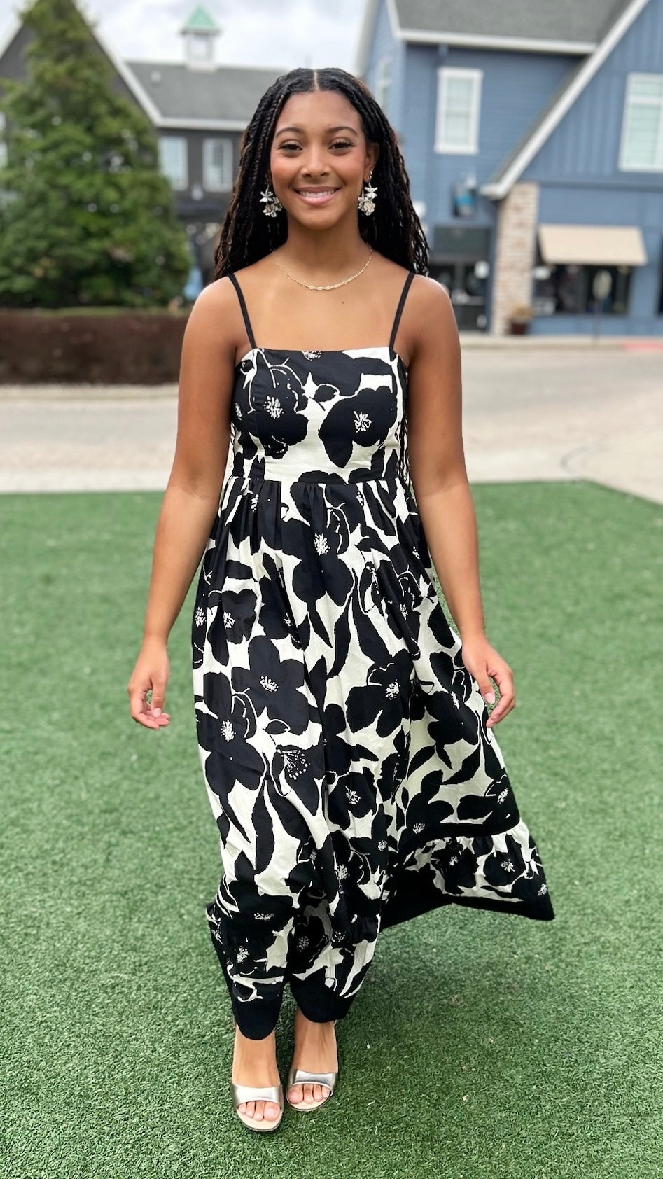 Jennifer Floral Maxi Dress - Black