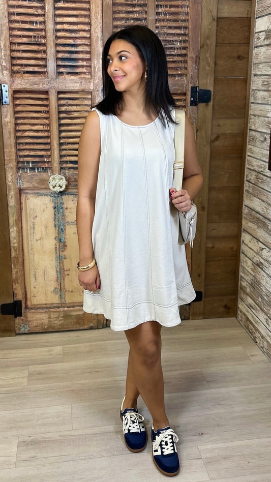 Kameron Sleeveless Dress - Stone