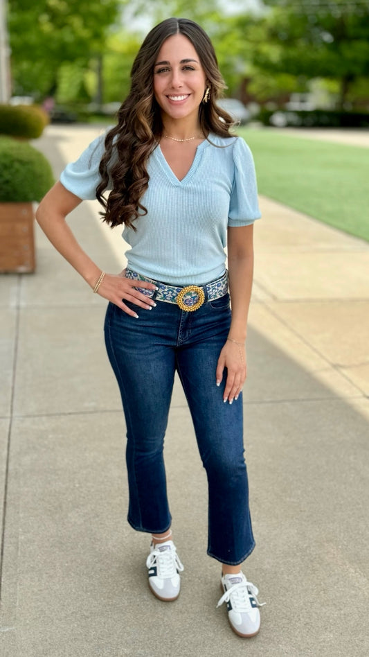 Michael Stars Quinn Puff Sleeve Top - Fountain