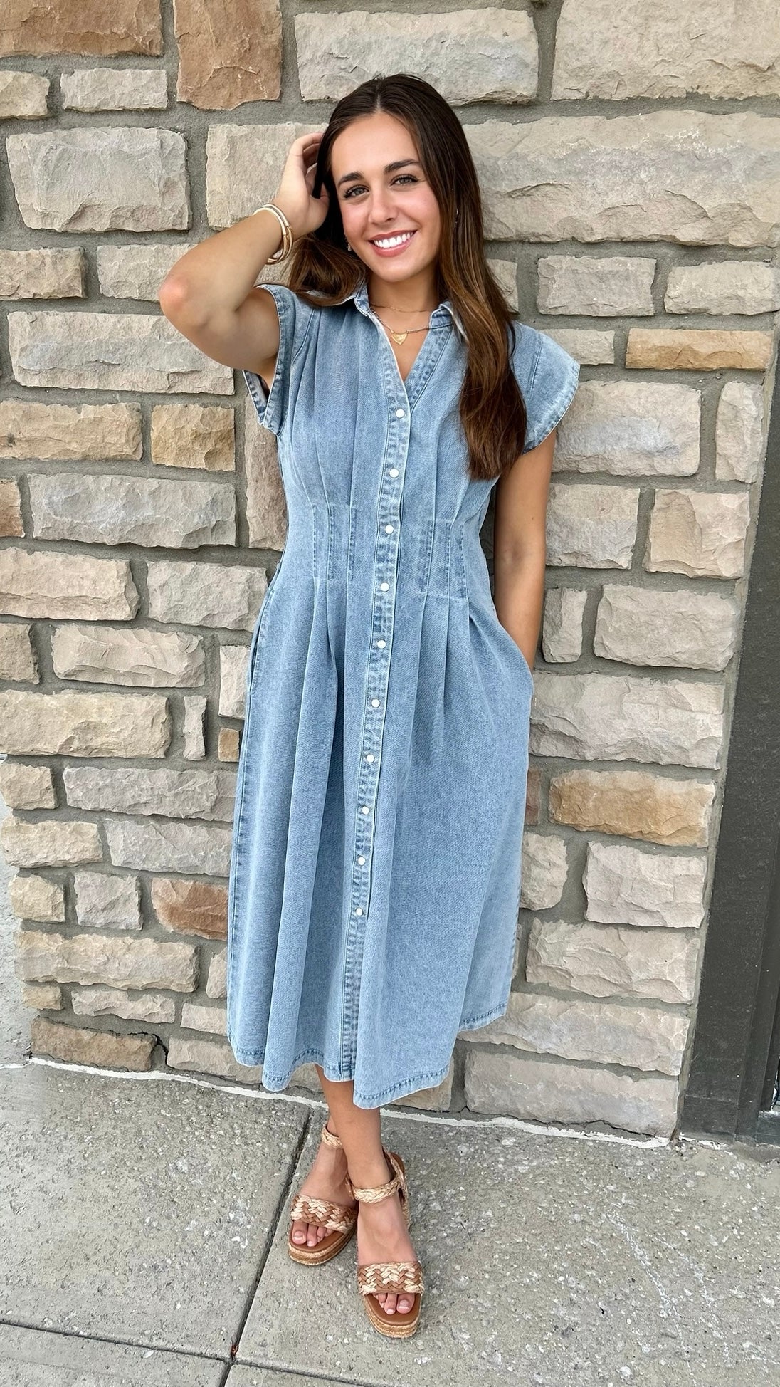 Belle Denim Midi Dress