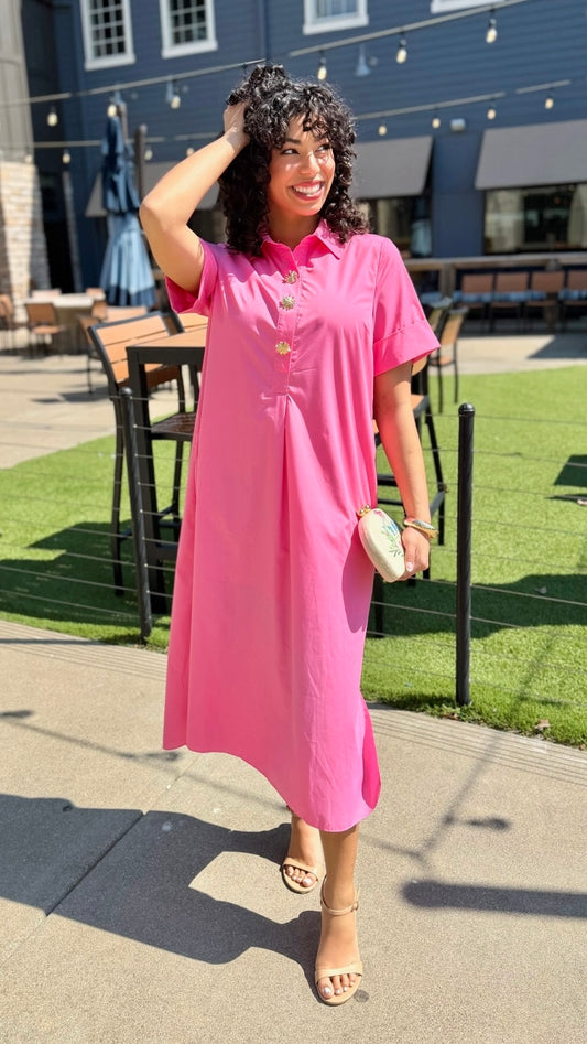 Makenna Midi Dress - Pink