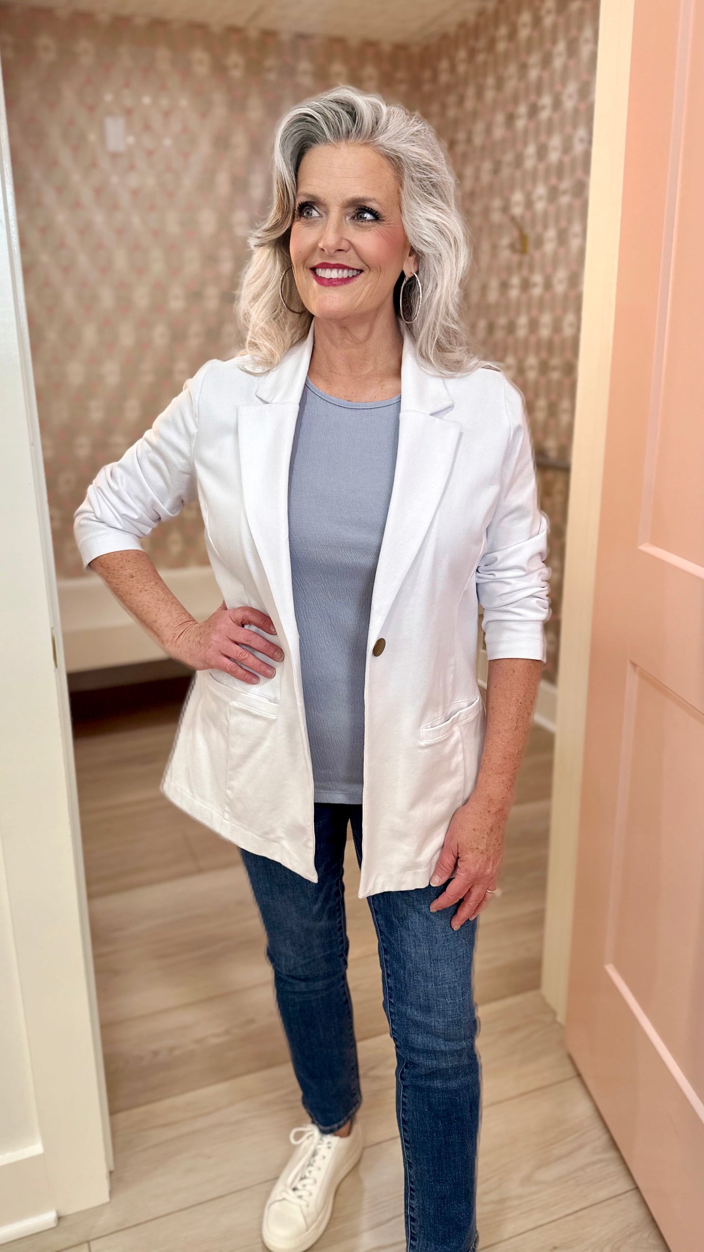 Habitat Stone Wash Blazer - White