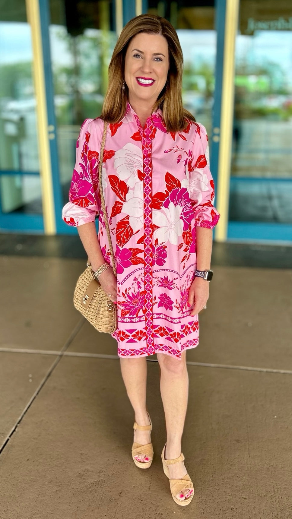 Ava Valentine Dress - Pink Florals