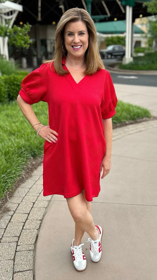 Little Red Quilted Dress