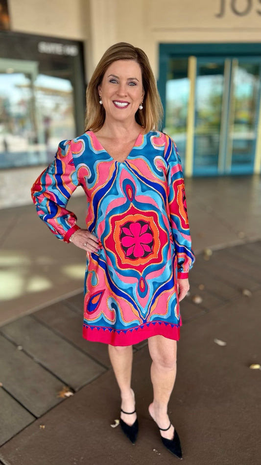 Pink Mix Groovy Dress