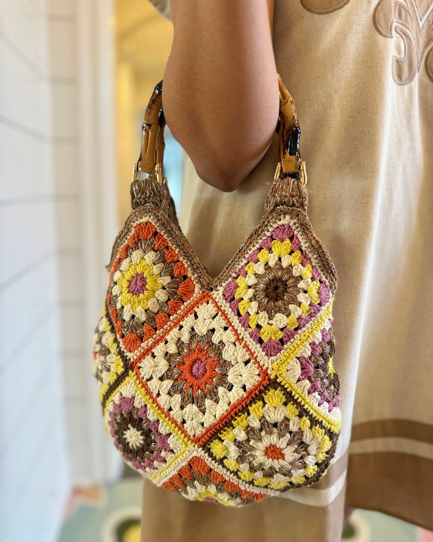 Gold Handmade Crochet Bag