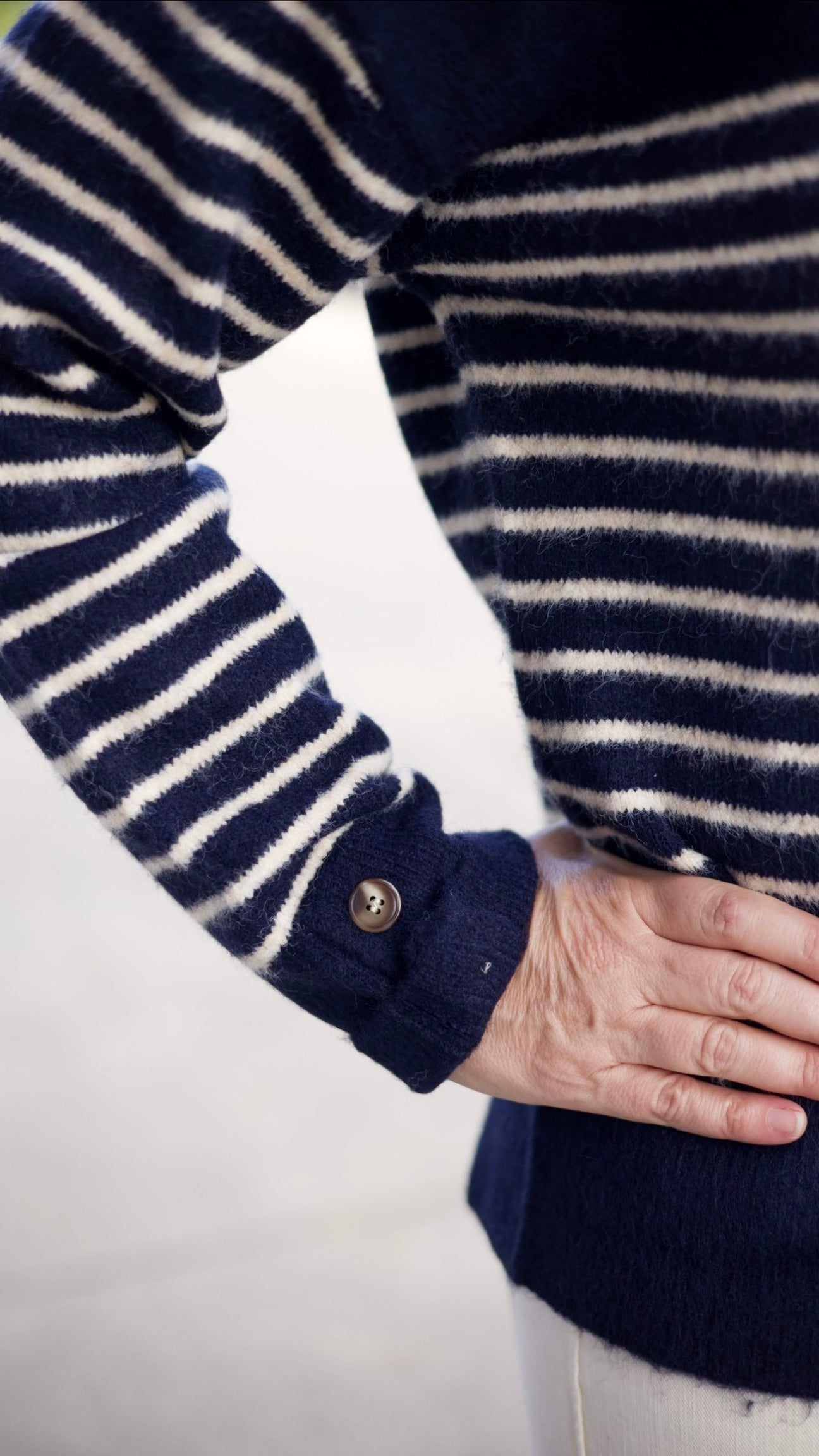 Hamptons Stripe Sweater - Navy