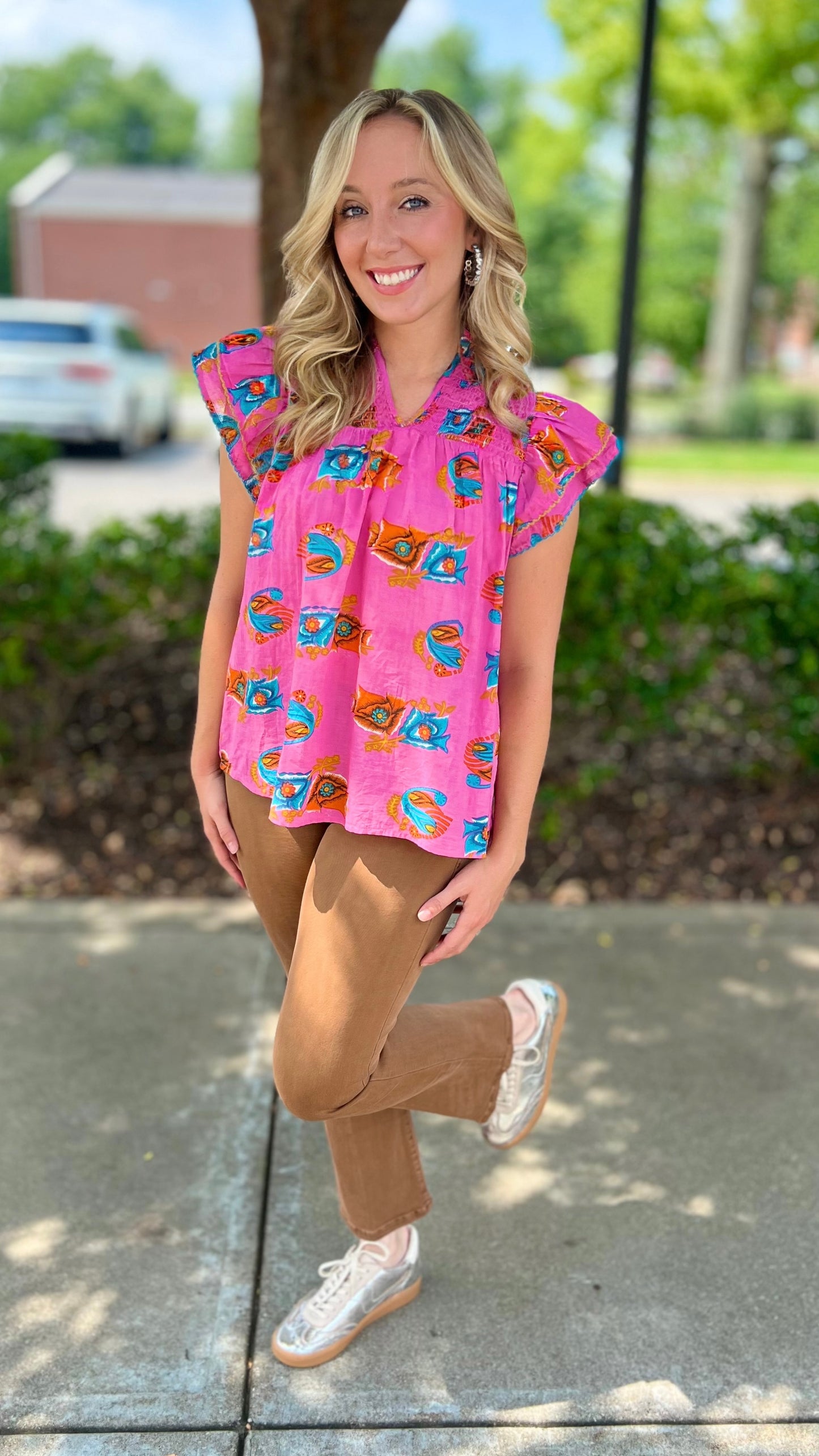 Dear John Jeanne Crop Microflare Jean - Burnt Sienna