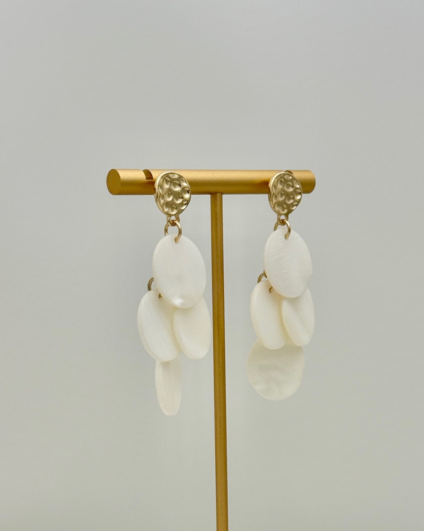 Mother of Pearl Disc Earrings