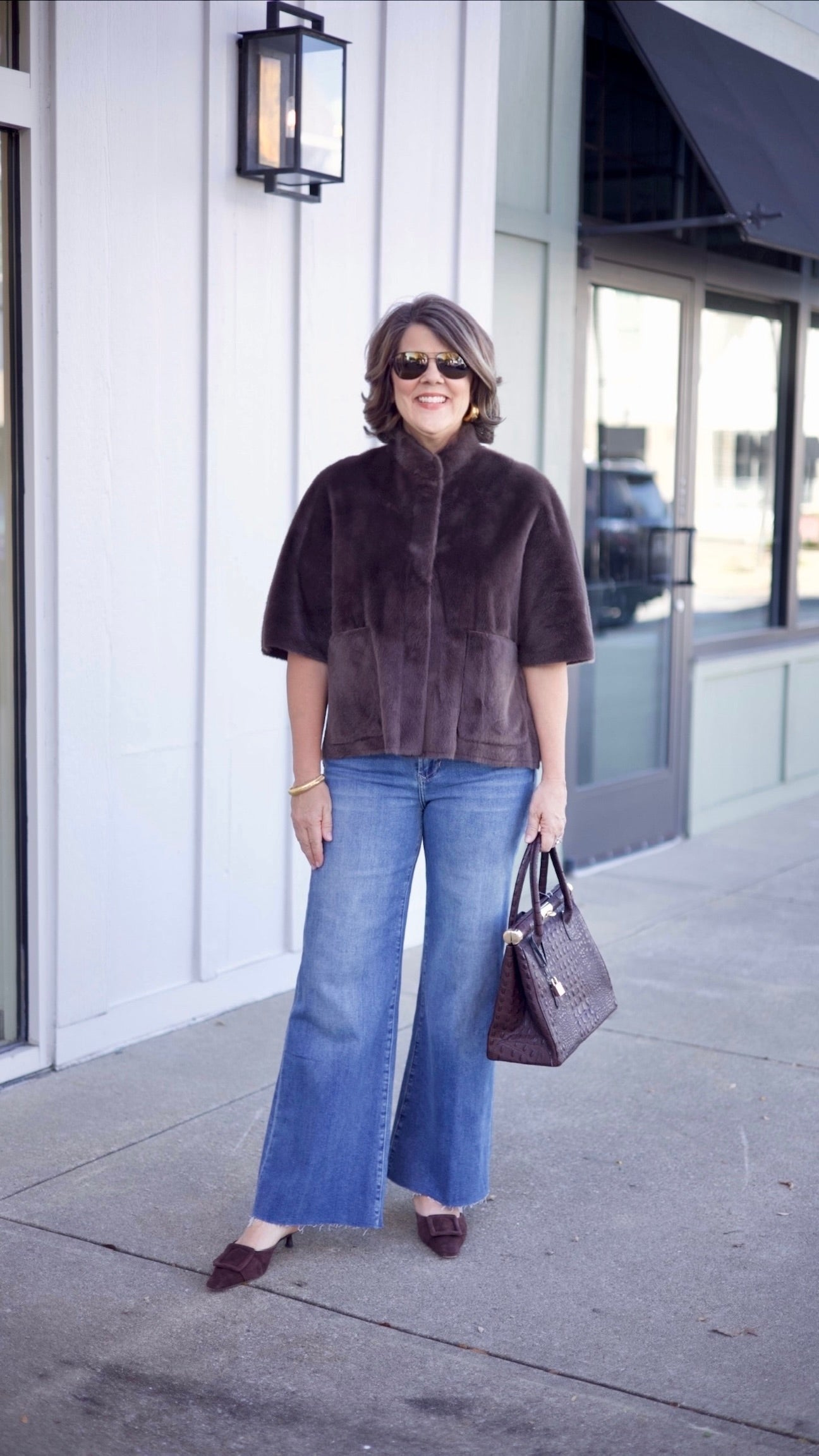 Ivy Jane Faux Fur Caplet - Chocolate