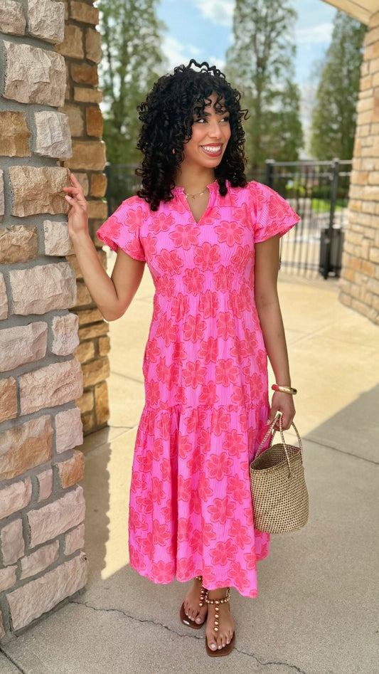 Uncle Frank Clip Daisy Dress - Pink