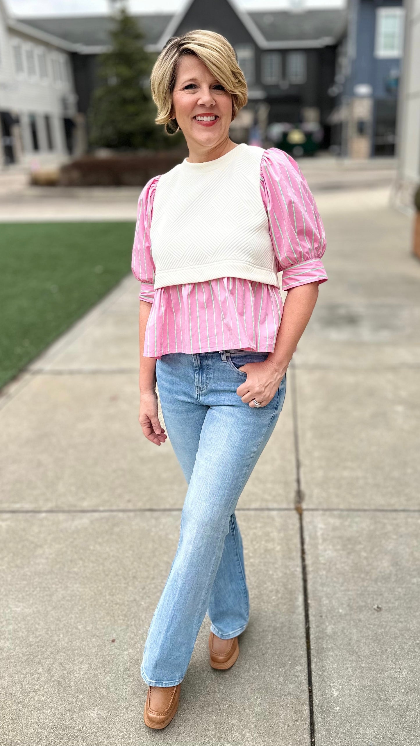 Prep In Your Step Layered Top - Pink