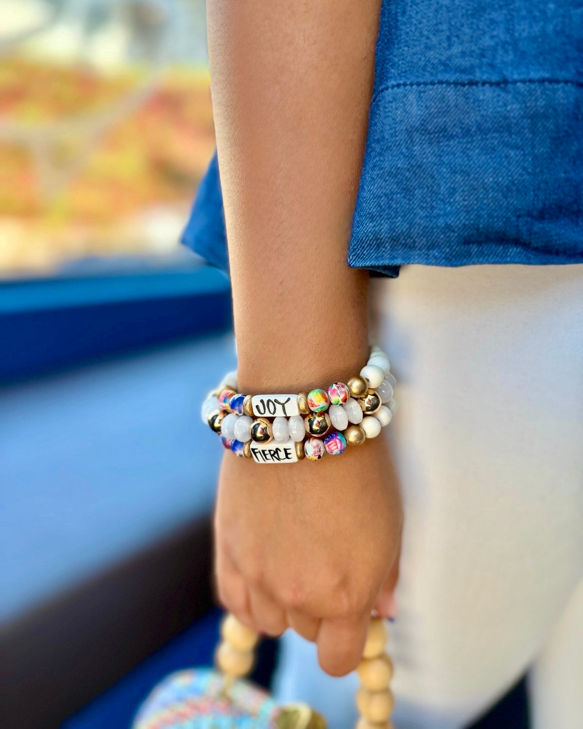 Joy Wood Bead Bracelet