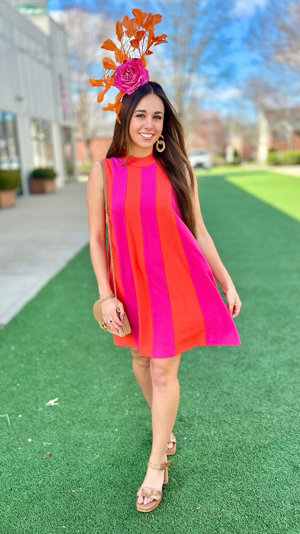 Sunset Tie Neck Dress
