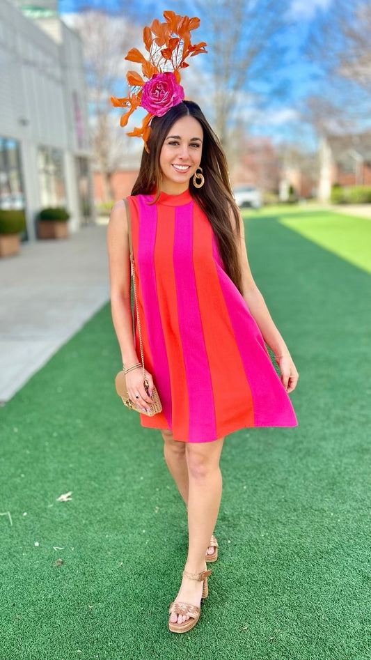Sunset Tie Neck Dress