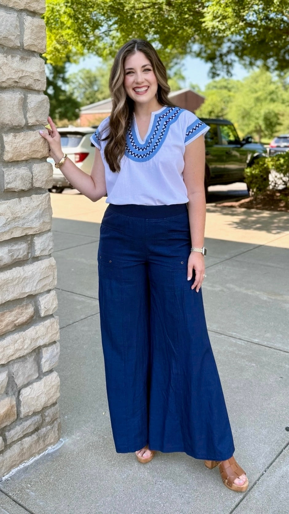 Ivy Jane Bordered Popover - White/Navy